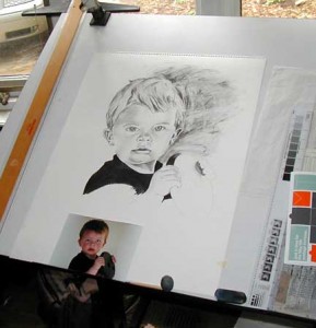 Drawing of my son in progress